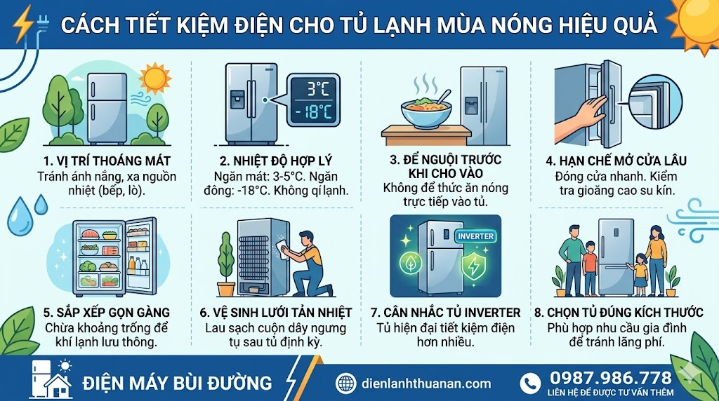 Tiết kiệm điện tủ lạnh